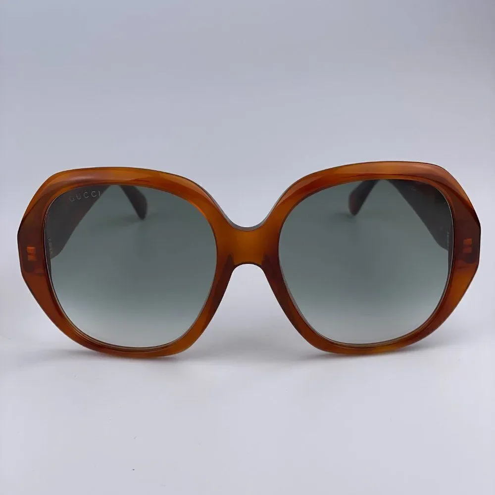 SALE! NEW GUCCI LOGO GG0796S 003 Havana Gray Gradient Geometric Women Sunglasses